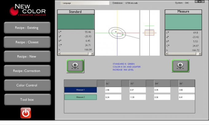 NUEVO software de la formulación del COLOR usando un software de entonado de colores del colorímetro