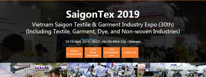 Expo de la industria de la materia textil y de ropa de Vietnam Saigon (trigésimo) SaigonTex 2019